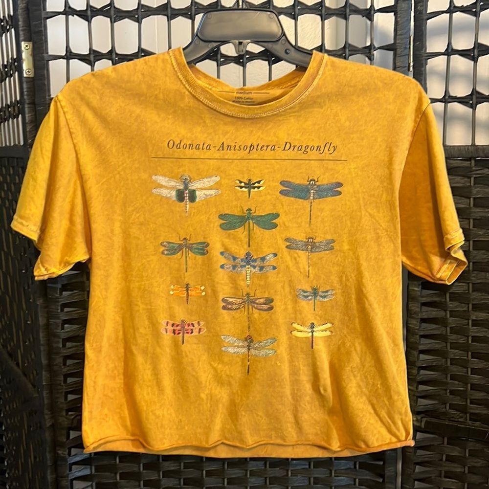 Fifth Sun Mustard Yellow Dragonfly Graphic Tee